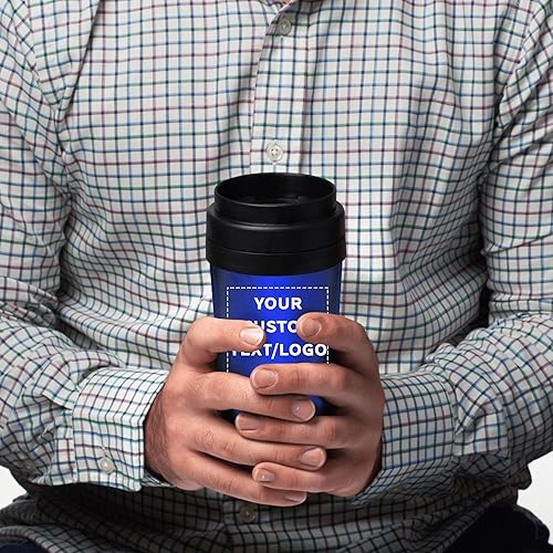 Miniatura 14 de Tazas de viaje de acero inoxidable con aislamiento personalizado, 16 onzas, juego de 50, paquete personalizado a granel, perfectas para café helado