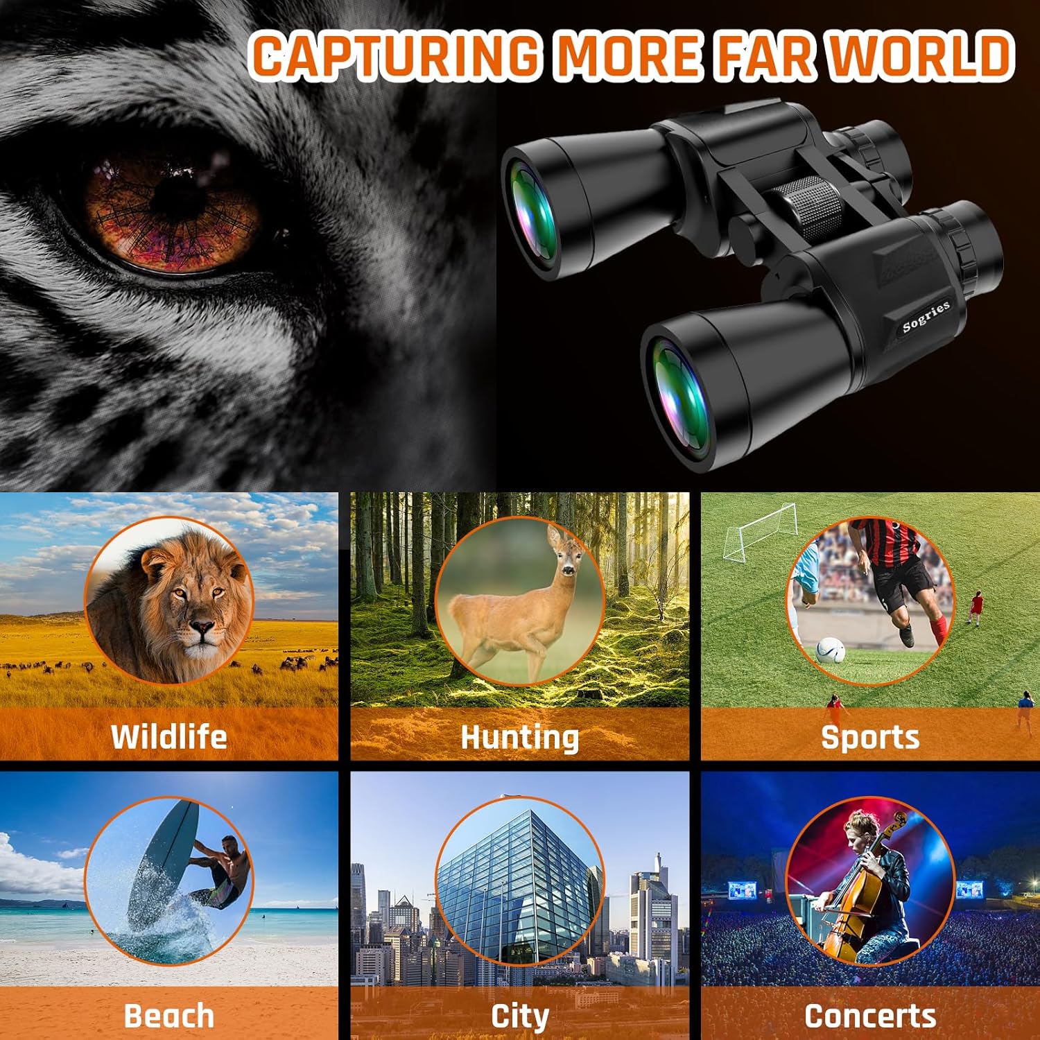 20x50 High Power Binoculars for Adults with Low Light Night Vision,Military Compact HD Professional/Daily Waterproof Binoculars for Bird Watching Hunting/Traveling/Outdoor