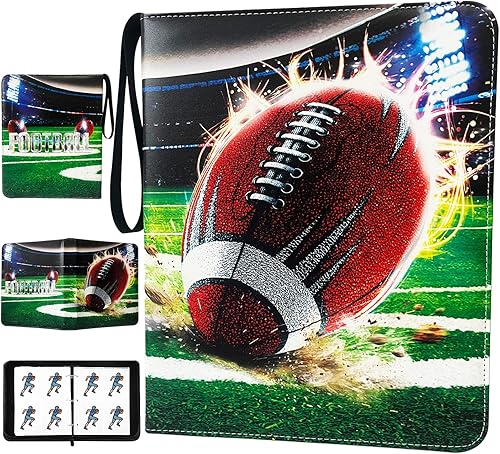 Carpeta de 400 bolsillos para tarjetas de fútbol americano, soporte para tarjetas coleccionables, álbum para coleccionistas de tarjetas, carpeta