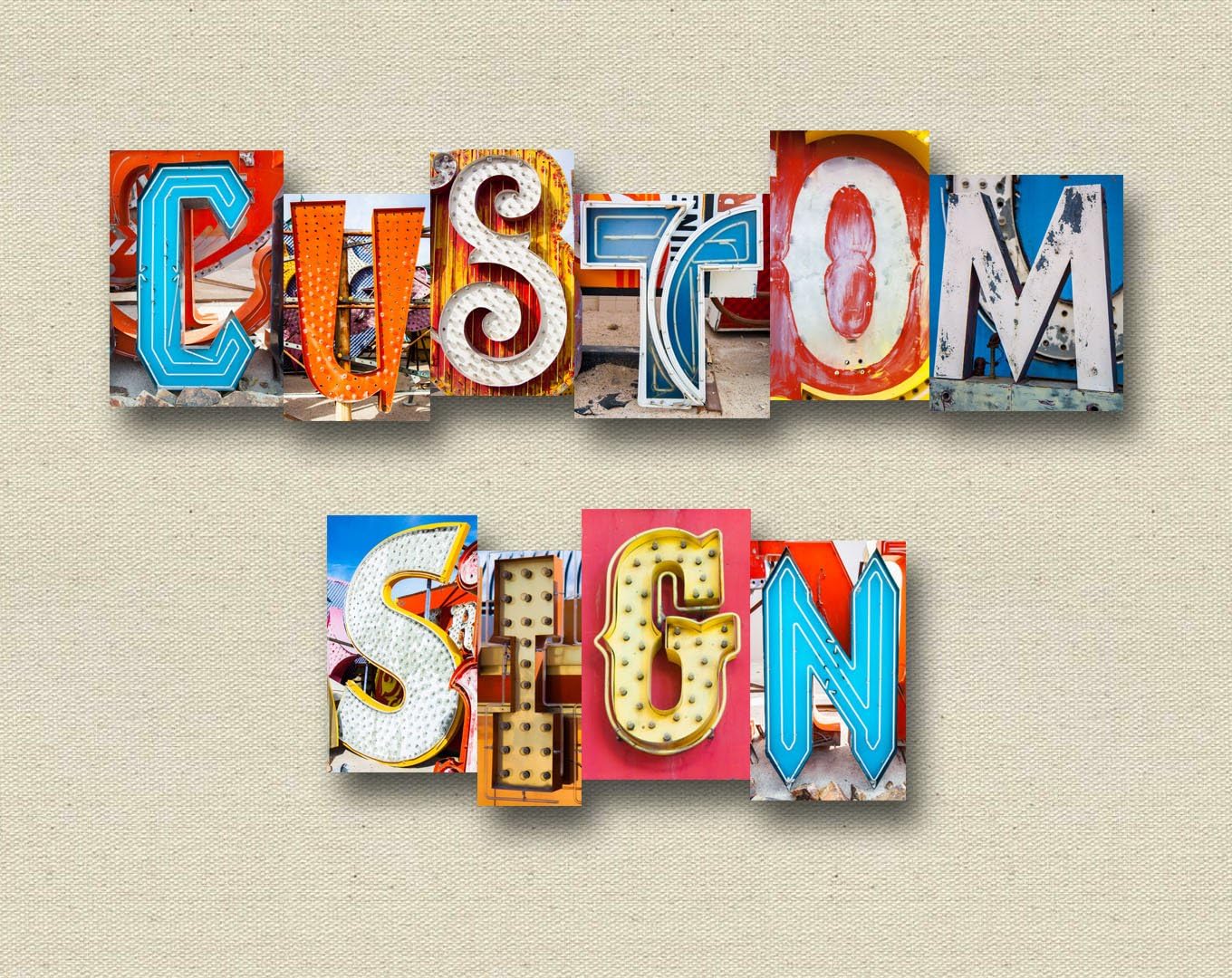 Custom Neon Sign Letter Art, 8x10 Prints