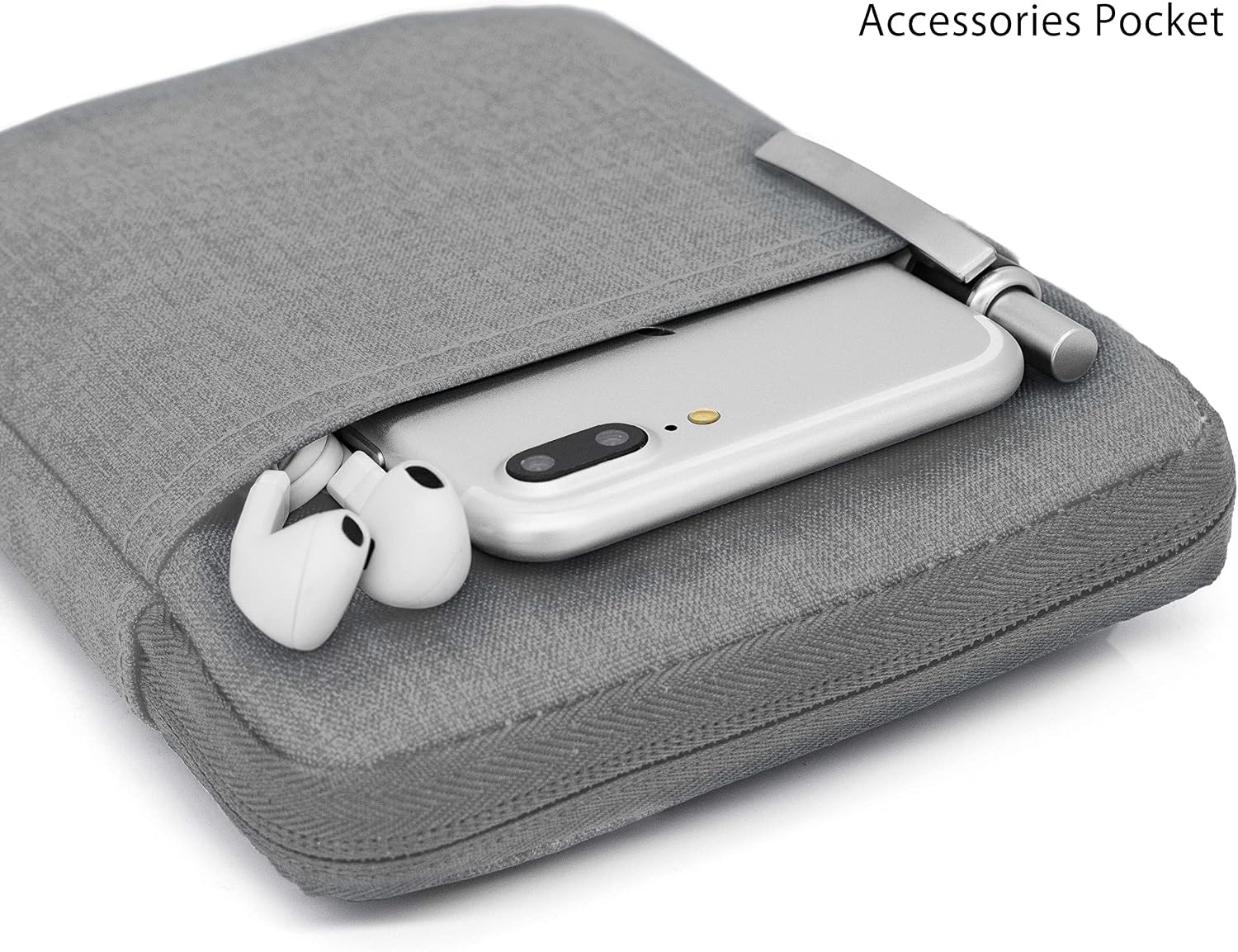 MyGadget 6" Nylon Sleeve Case for E-Reader/E-Book/Smartphone - Padded Case with Zip for Amazon Kindle Paperwhite/Voyage/Oasis/Kobo - Grey