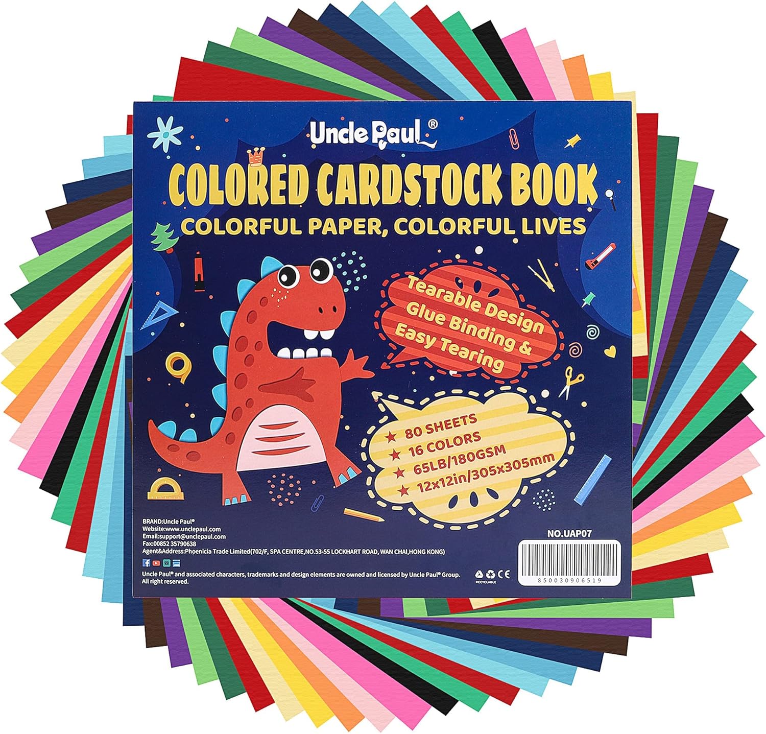 Colored Cardstock Book Tearable for Crafts and DIY Cards Making 12 x