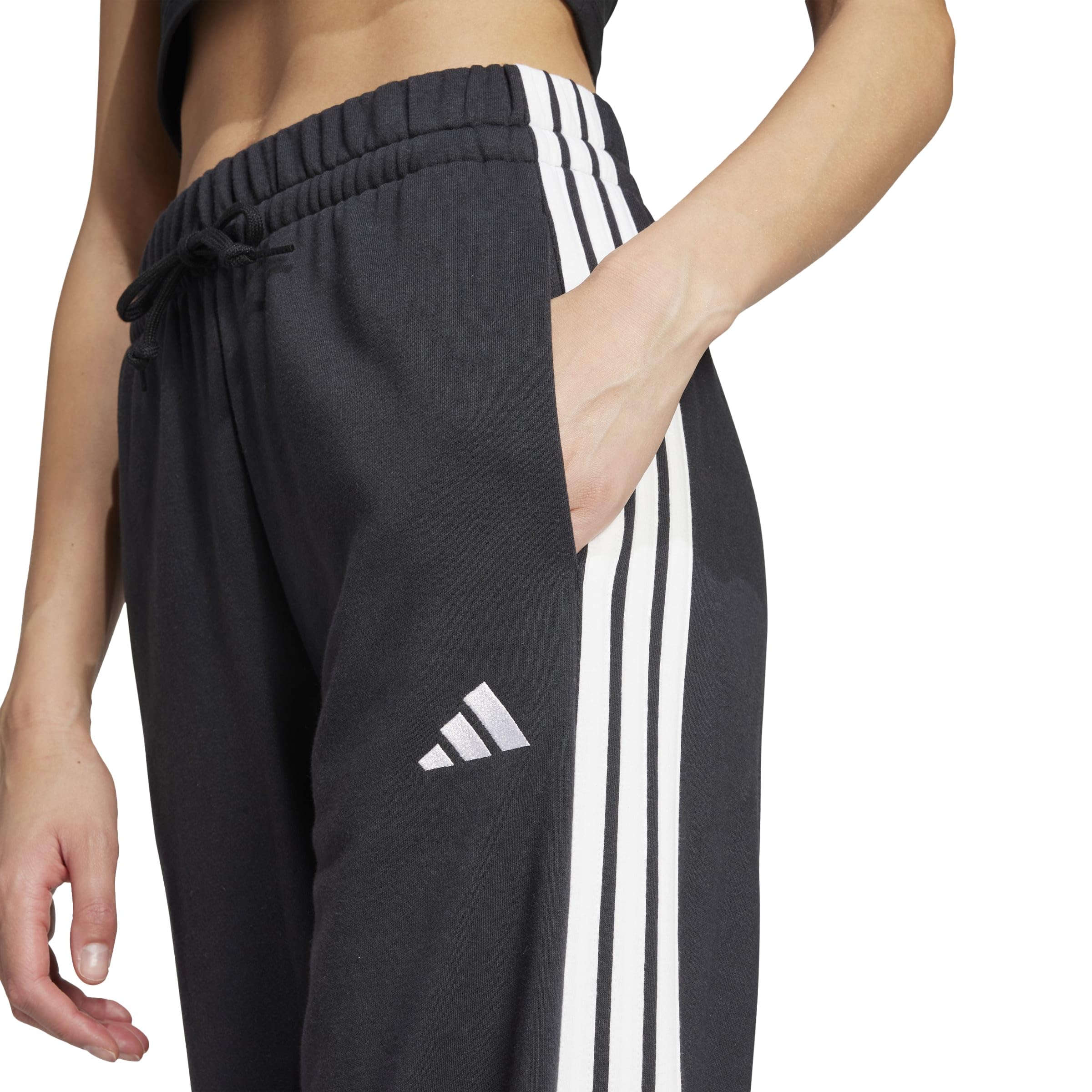 adidas Essentials 3-Stripes Open Hem French Terry Pants - Pantalones de Golf Mujer