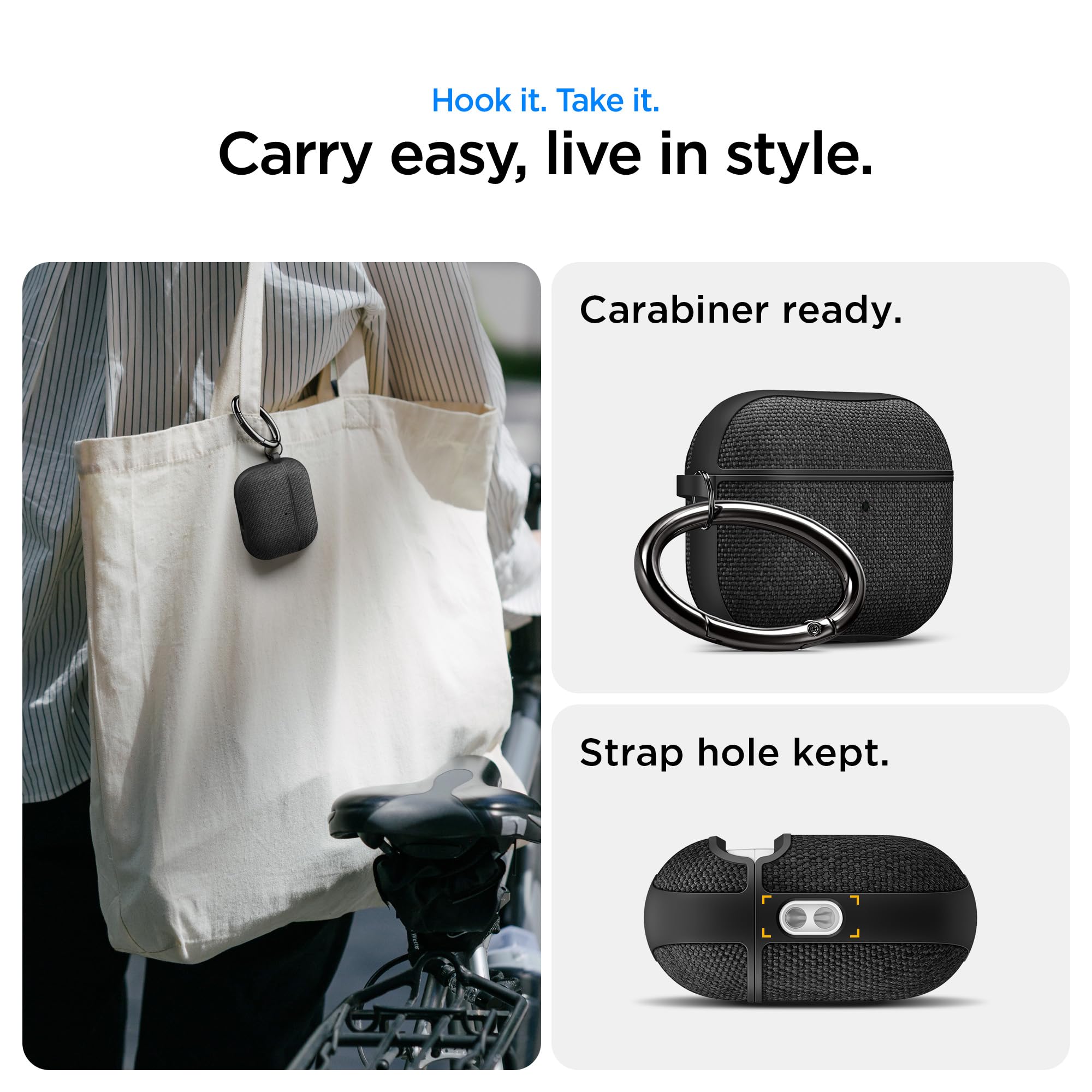 Spigen Urban Fit Coque Compatible avec AirPods Pro 3ème Génération (2025) - Noir