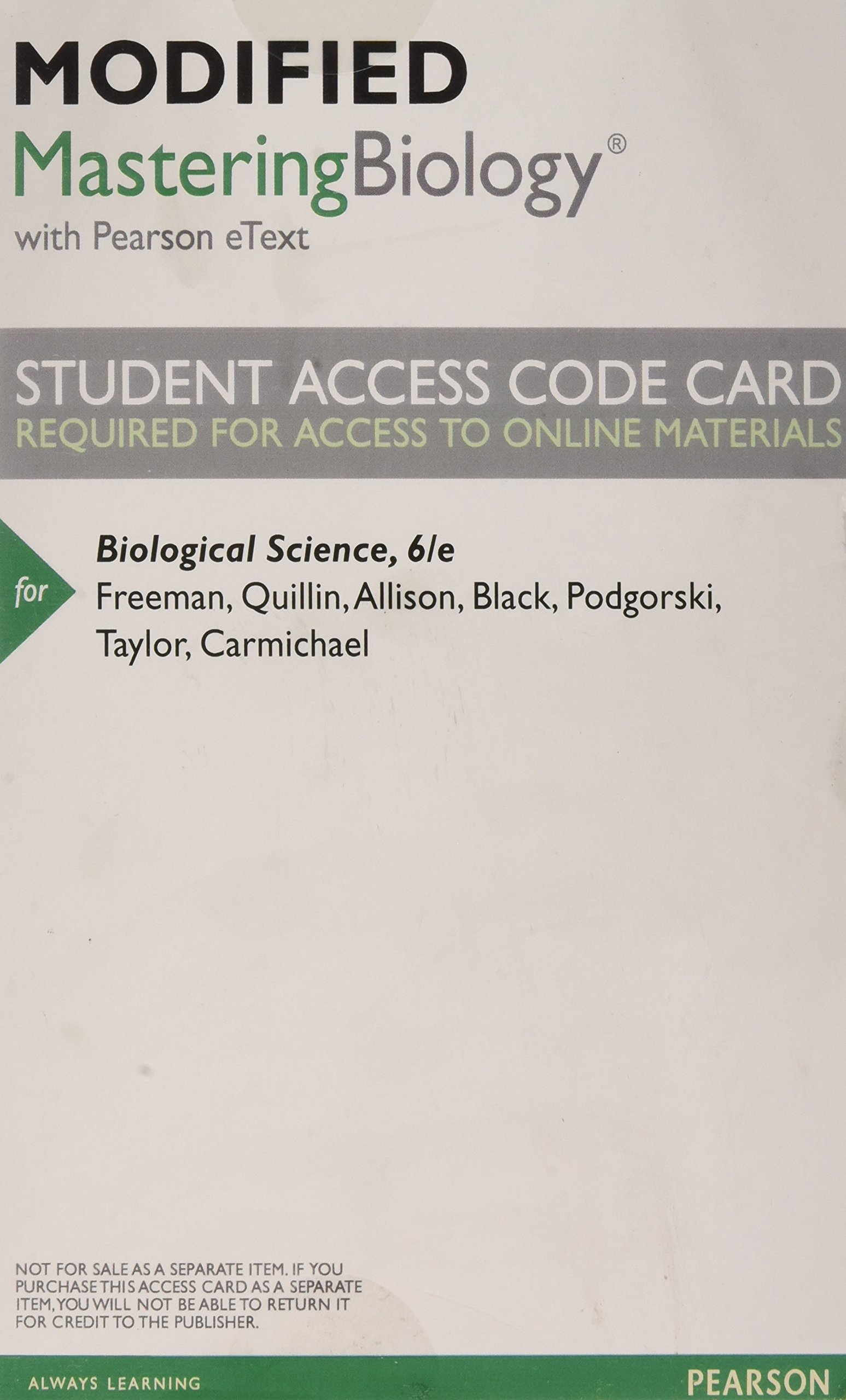 Modified mastering biology with pearson etext valuepack access card