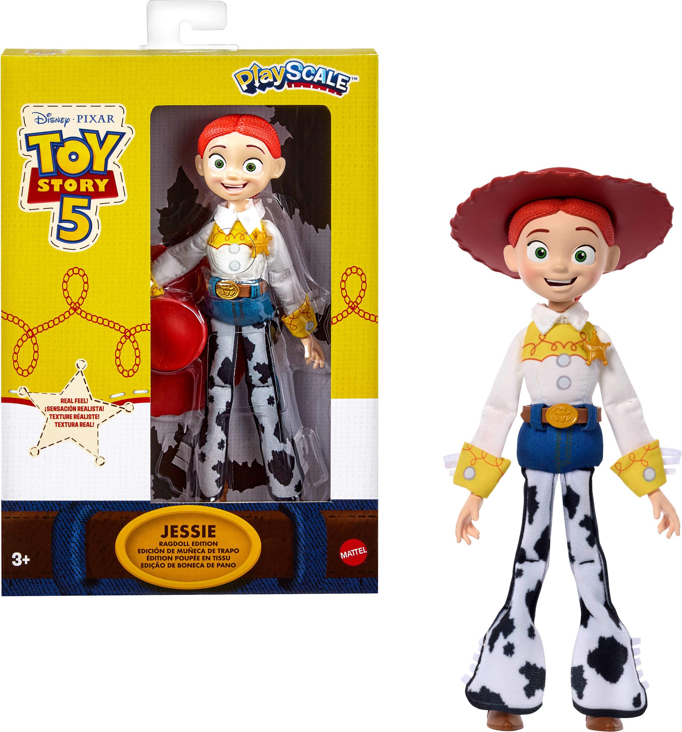 Mattel Disney and Pixar Toy Story 5 Figure, Jessie Ragdoll Edition at 7 Inch Playscale, Redhair Cowgirl, Movie Accurate Soft Collectable