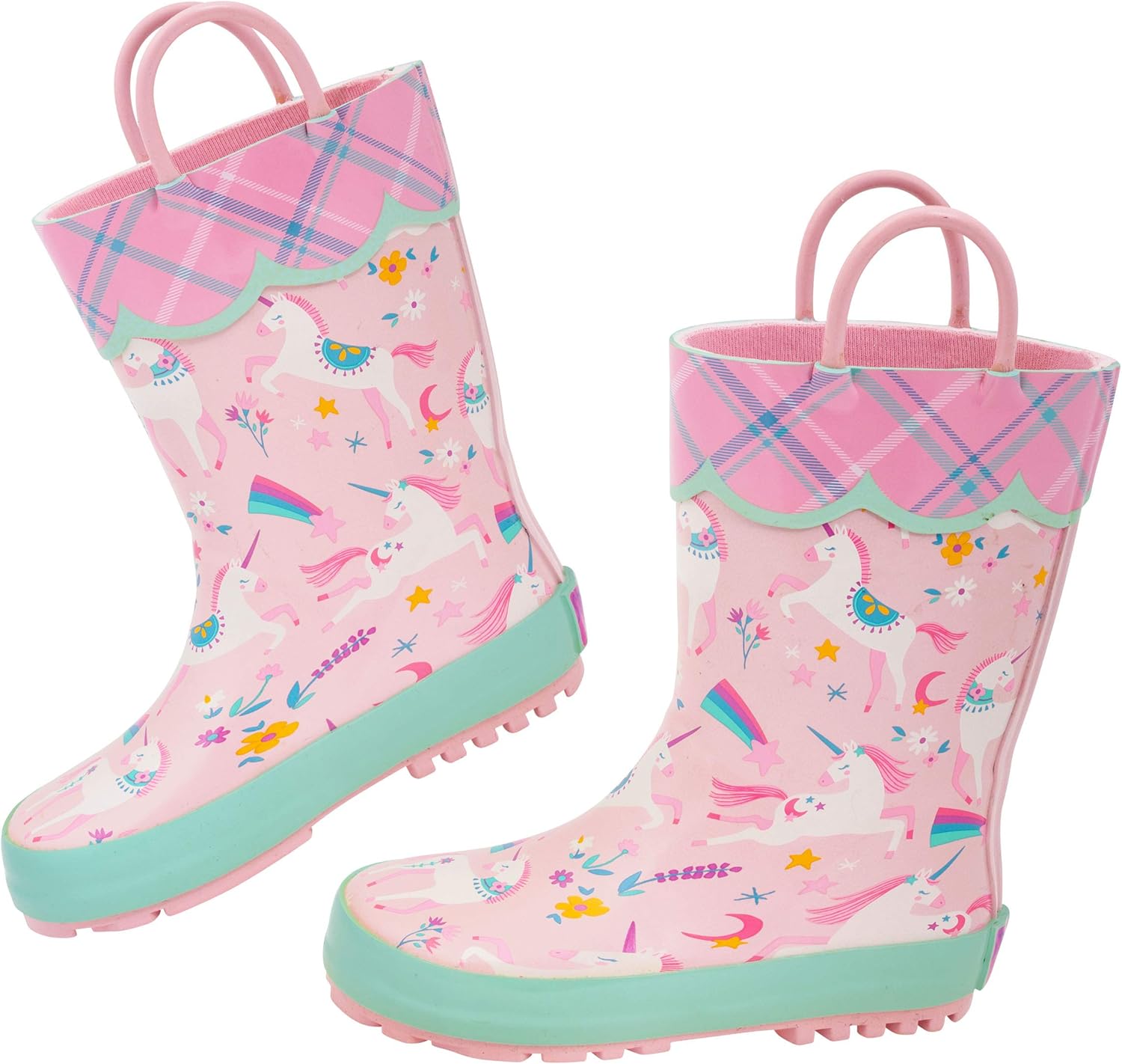 Stephen Joseph Kids Rain Boots, Pink Unicorn, 11