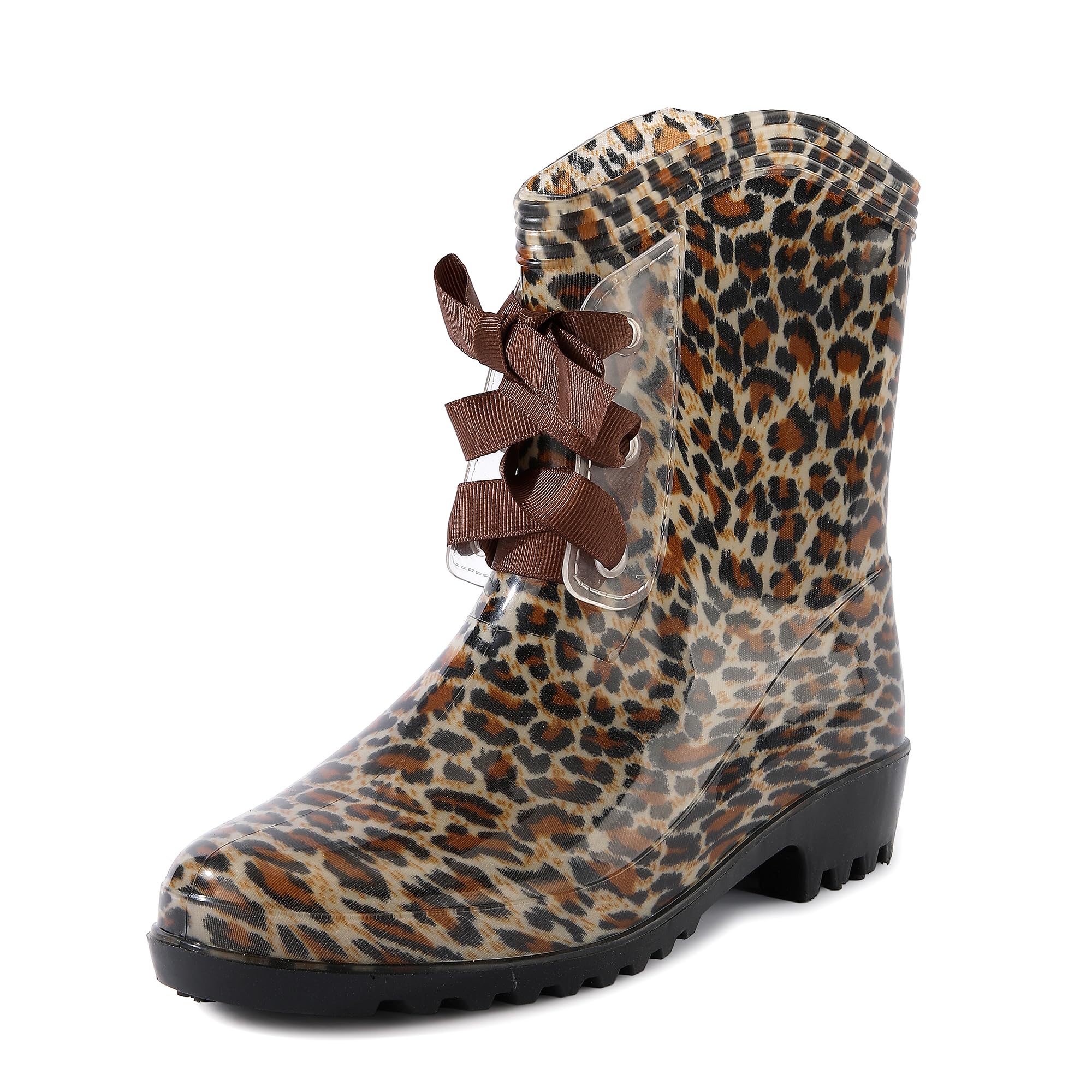 KELMALL Womens Short Waterproof Chelsea Rain Boots Lightweight Platform Ankle Booties with Anti-Slip Sole Comfort Insole for Outdoor