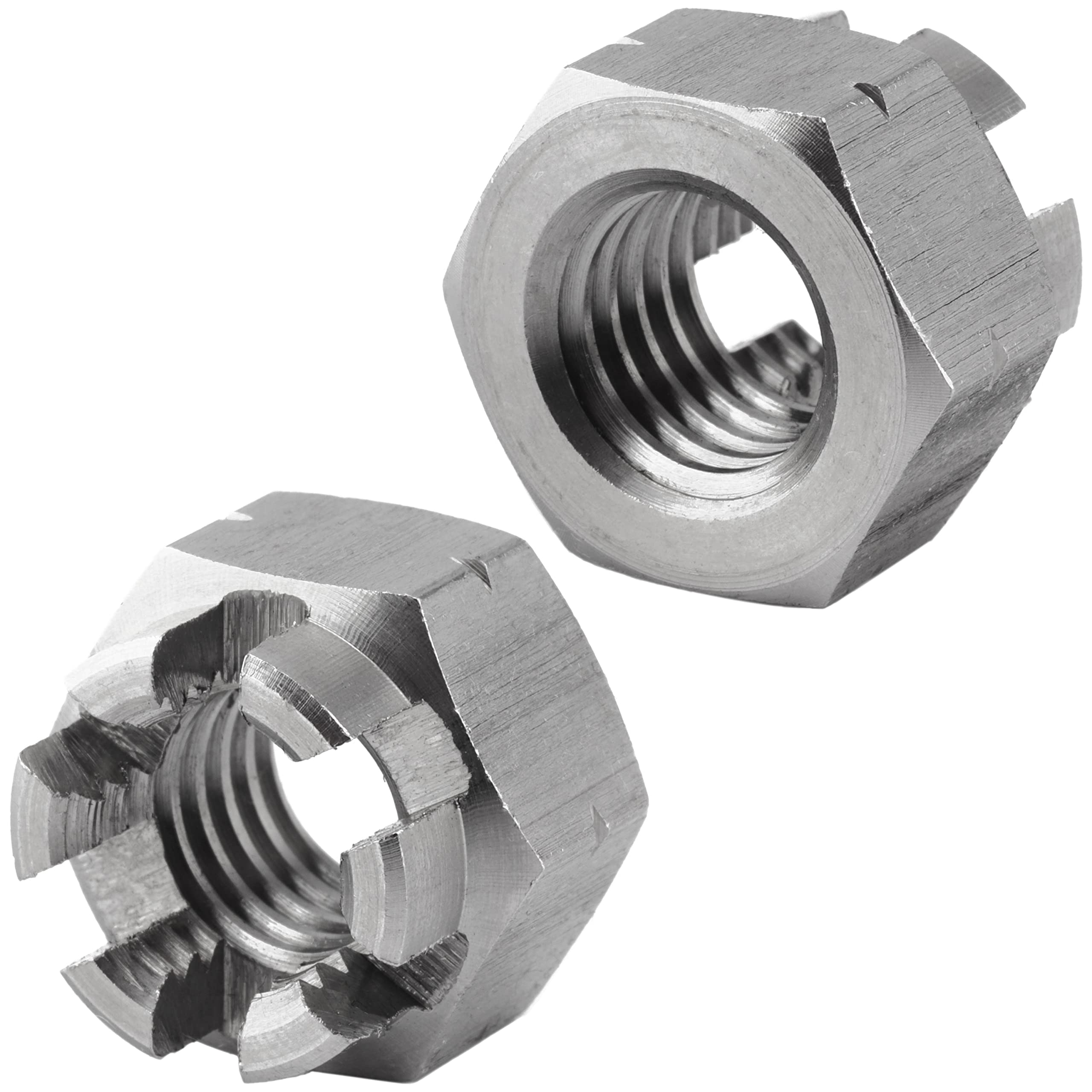 FASTON® Kronenmutter M16 DIN 935 rostfreier Edelstahl A2 V2A (10 Stück) Sicherungsmuttern Kronenmuttern Sechskantmutter Stoppmuttern Sechskant-Muttern Sicherungsmutter Muttern Rostfrei