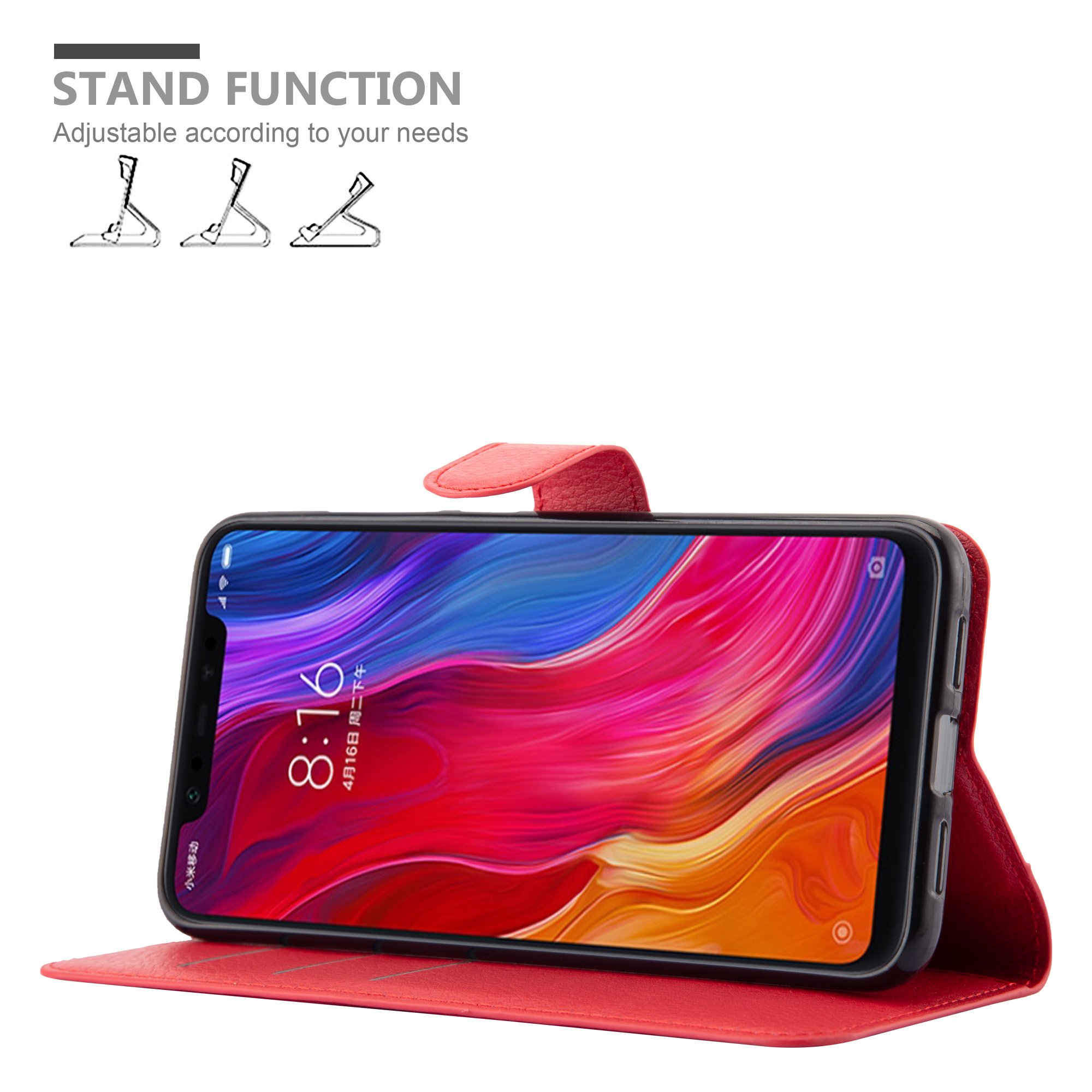 Cadorabo Handyhülle Für Xiaomi Mi 8 – Flip Cover Aus Kunstleder Mit Standfunktion & Kartenfächern
