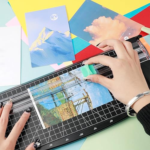 Vista 20 de Mudder 10 piezas de repuesto para cortador de papel, cuchillas de repuesto para recortadora de papel A4 en blanco y negro (naranja)