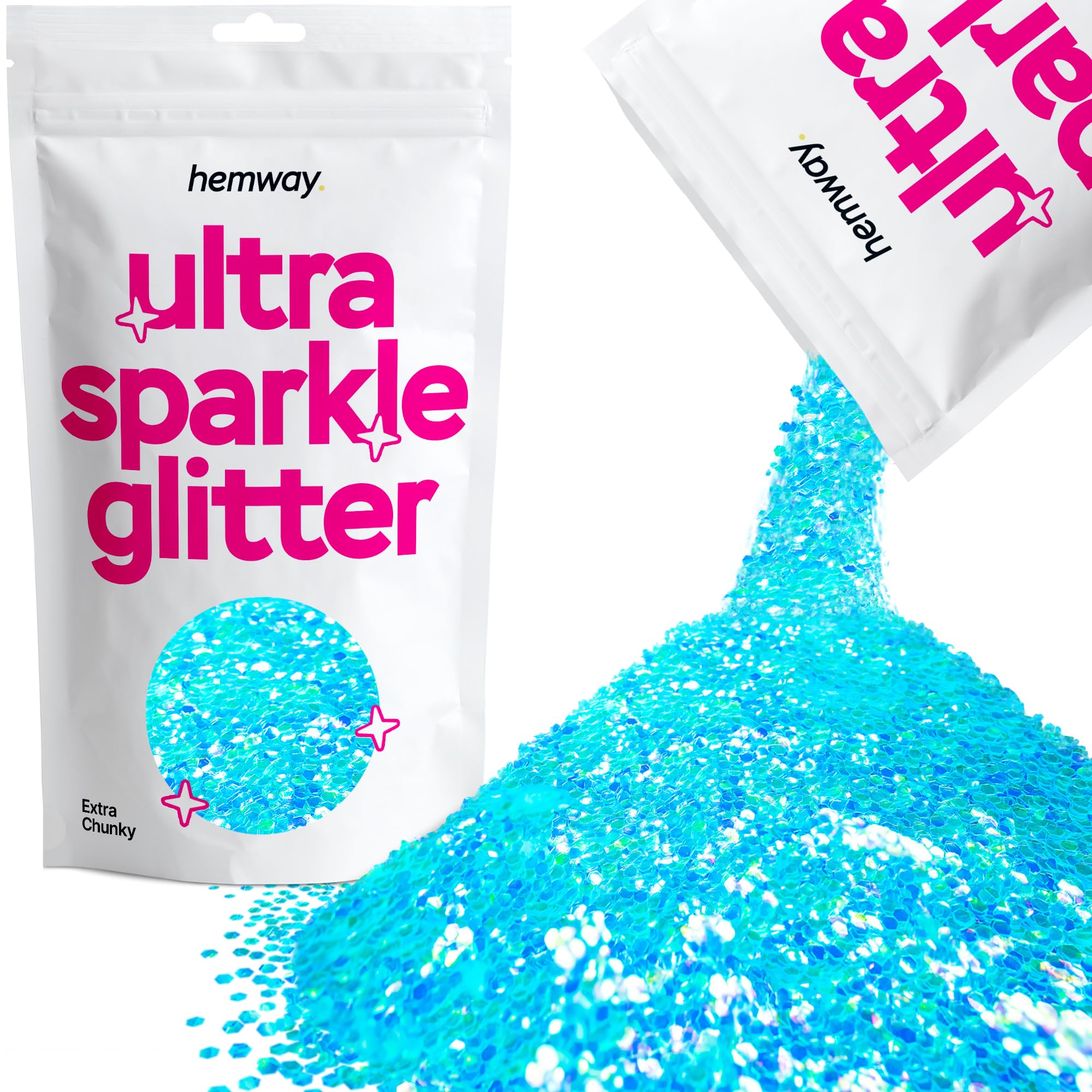 Hemway Ultra Sparkle Glitter Baby Pink Iridescent 100g Fine | Glitter for Arts & Craft, Makeup, Nail Art, Crafting, Card Making, Sparkle Decoration — view 177