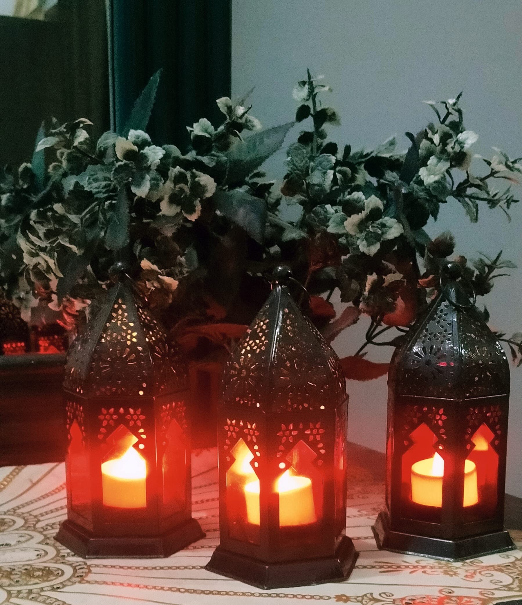 ABCDEF Iron Moroccan Lantern Lamp tealight Candle Holder