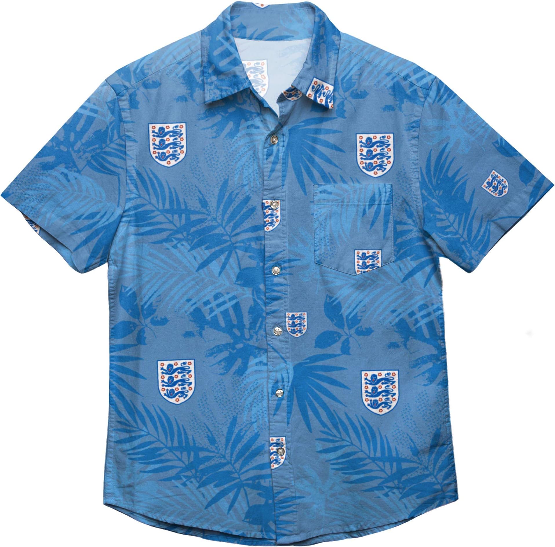 FOCOENGLAND FA FOOTBALL WORLD CUP EUROPEAN 1990 FLORAL SMART SHORT SLEEVED DINNER SHIRT LARGE
