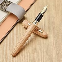 Vista 2 de Jinhao 9036 - Pluma estilográfica de madera natural hecha a mano (punta media), color roble