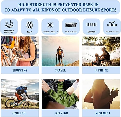 Vista 26 de CLOHOMIN Mangas para brazos, protección solar, mangas de compresión, cubierta de tatuaje para mujeres y hombres, manga deportiva atlética refrescante