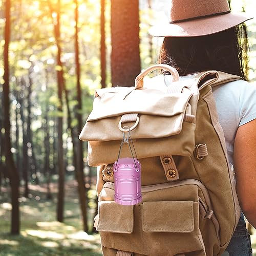 Miniatura 6 de Paquete de 2 linternas LED rosas para acampar, luces portátiles para acampar, lámparas con mango al aire libre, luces de emergencia esenciales para