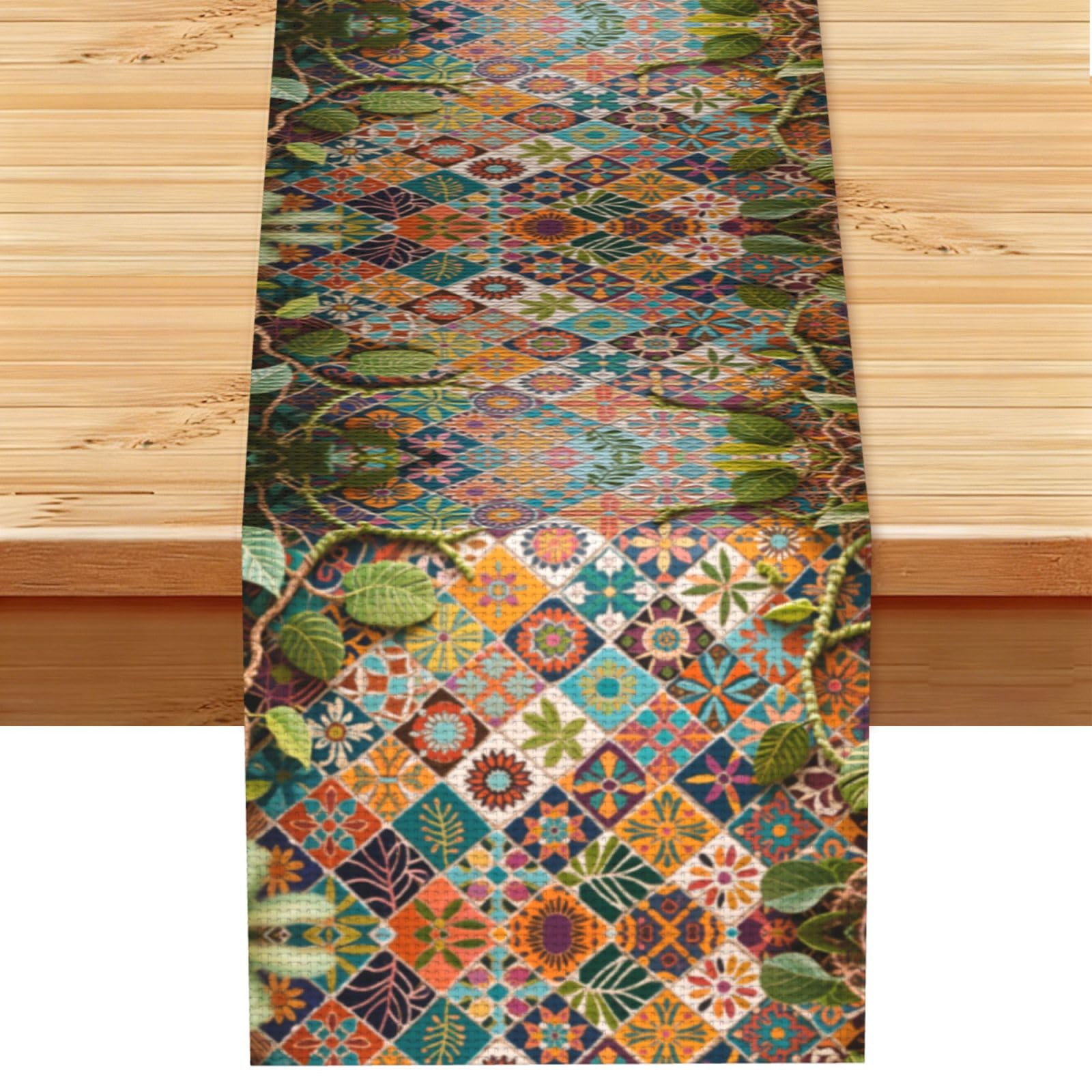 Beautiful Grid Print Table Runner World Cup-Themed Dining Table Decor for Coffee Dining Table and More