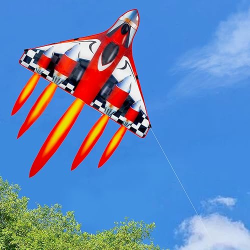 Miniatura 5 de HENGDA KITE, Cometa Delta Plane para niños y adultos, fácil de volar, excelente diseño de tela y estructura, adecuada para cuadrados, playa, césped,