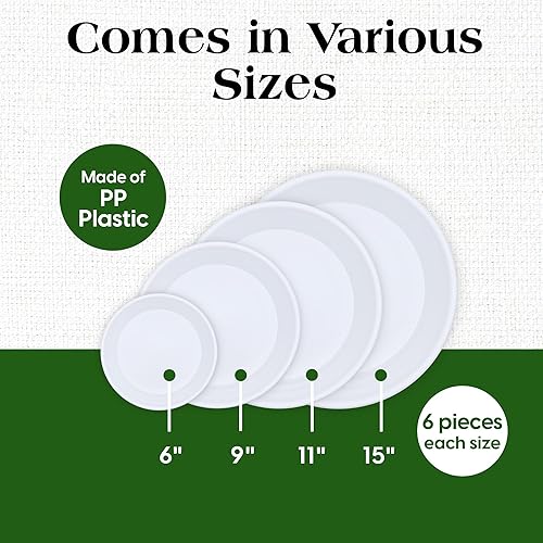 Miniatura 3 de SLS SUPPLY FLORA - Platillos duraderos para plantas, paquete de 6 unidades de 15 pulgadas, platillos para macetas, elegantes platillos para