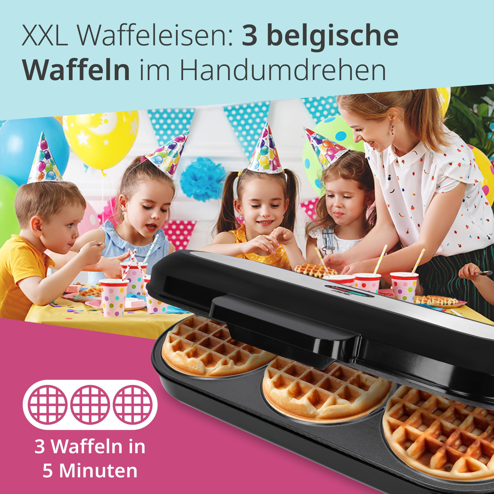 Wafelijzer - Wafelmaker - 2 Wafels - 1600W - RVS - Aigostar