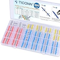 Vista 18 de TICONN 250 Piezas Conectores de Alambre con Sello de Soldadura, Conectores a Tope Termorretráctiles, Terminales de Cable Eléctrico Impermeables