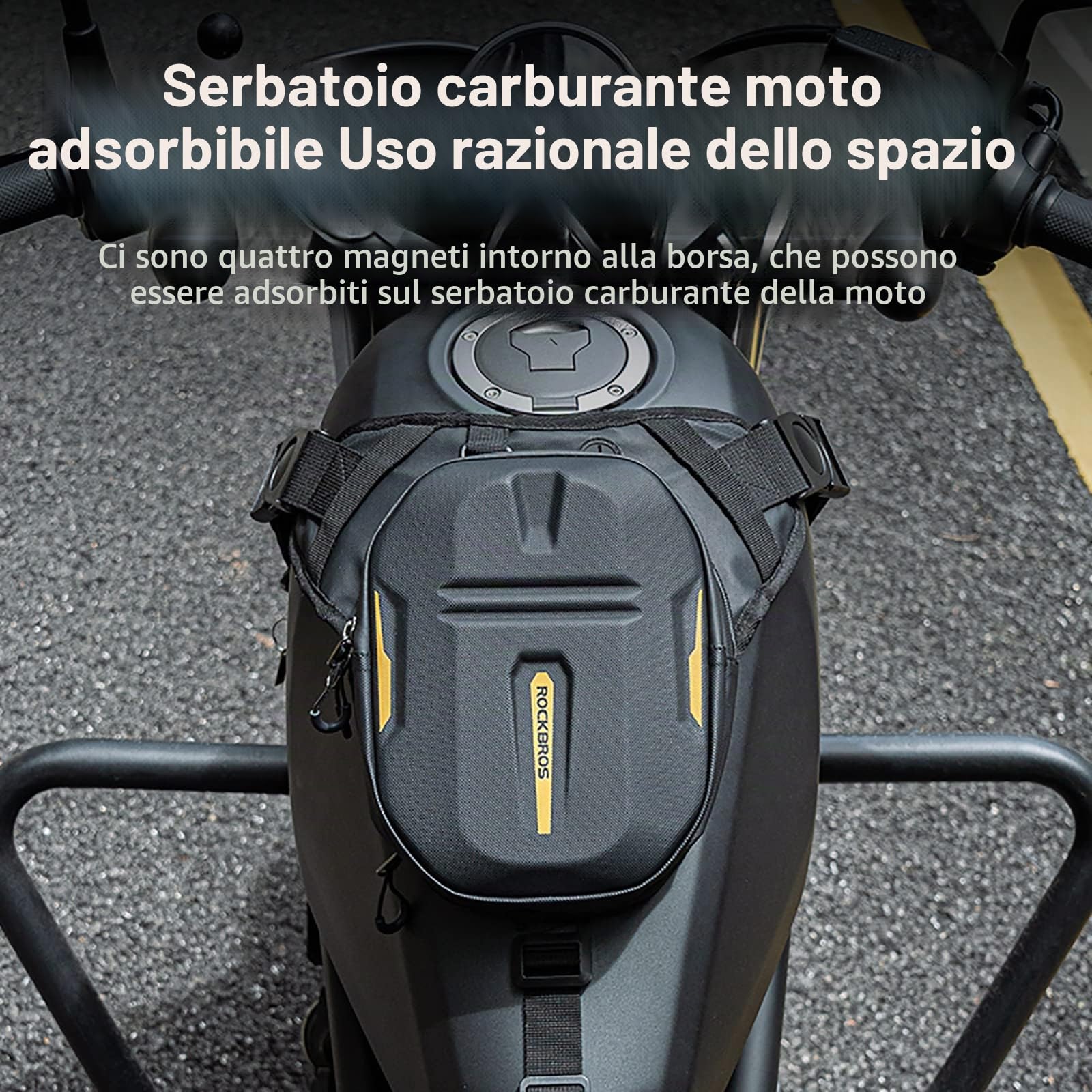 ROCKBROS Borsa da Serbatoio per Moto, Marsupio Cosciale a Tracolla Uomo Donna, Borsa da Gamba Motociclismo, Fissaggio Magnetico, Design Espandibile, Accessori Moto
