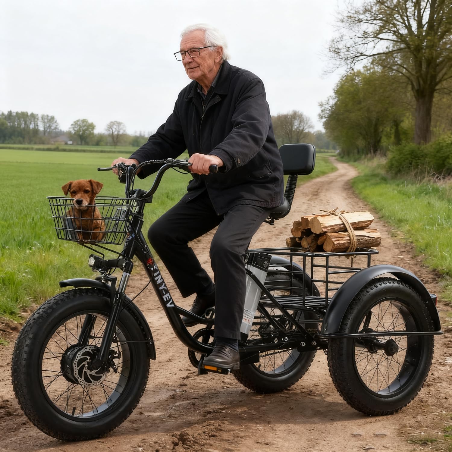 Triciclo Elettrico Adulti ergonomico per Lunghi tragitti e commissioni | Bicicletta elettrica con Sella regolabil | Triciclo da Città con Grande capacità di carico per Uso Quotidiano