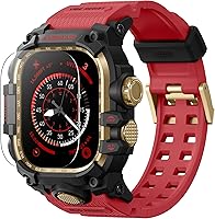 Vista 10 de amBand Funda Resistente con Banda para Apple Watch 45mm, Compatible con Apple Watch (iWatch) Series 9/8/7, Cubierta de Parachoques Anti-Shock