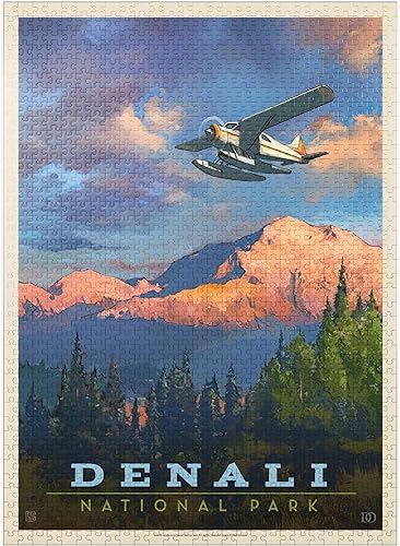 MyPuzzle Denali National Park Back Country, póster vintage, rompecabezas prémium de 1000 piezas para adultos