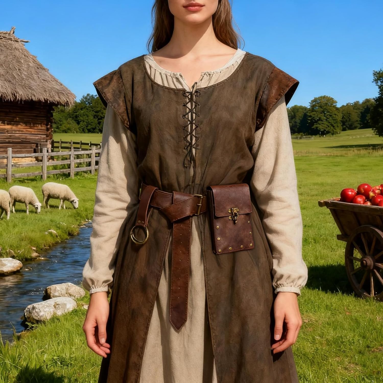 Renaissance Belt Bag Waist Bag Punk Medieval Leather Belt Bag, LARP Role-Playing Clothing Easter Retro Accessories - Image 7