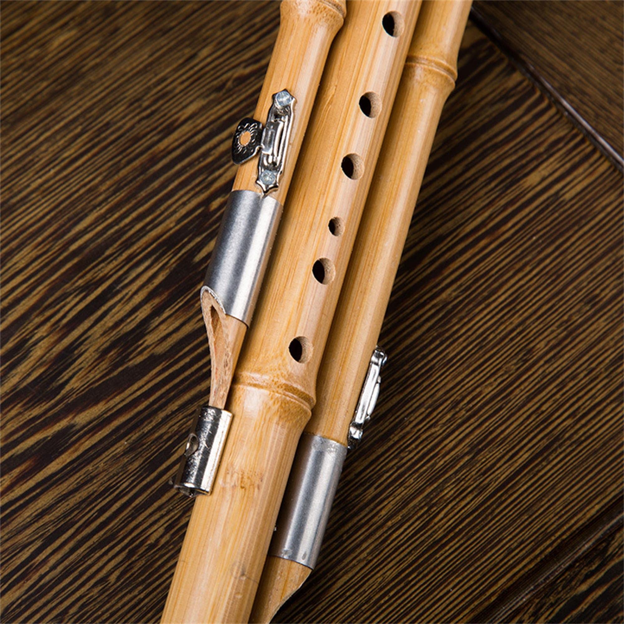 Hulusi Flûte Traditionnel Chinois 3 Tone Bb/C/D Key avec Étui Naturel pour Enfants Adultes Débutant