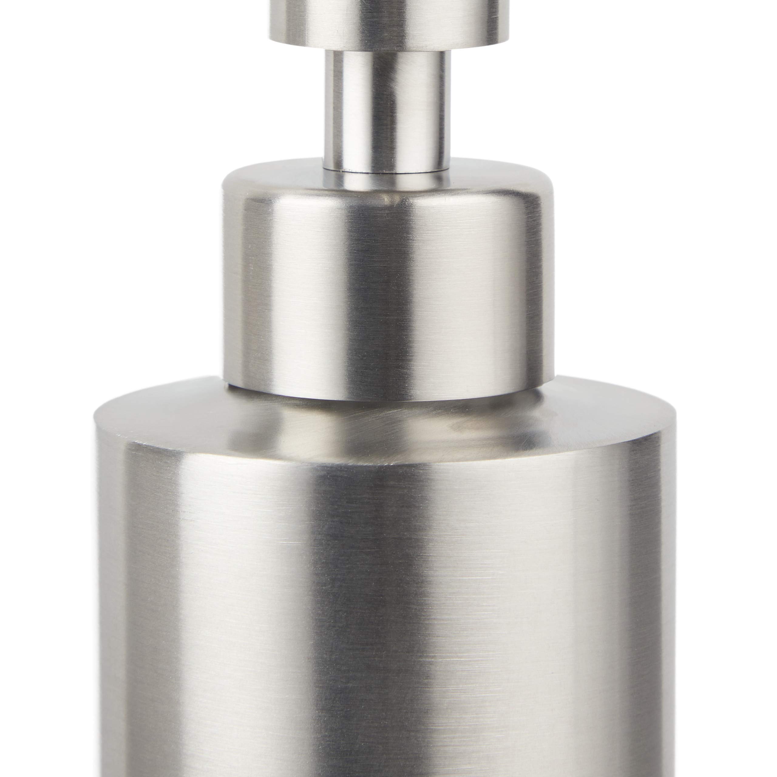 10 dispenser di sapone ricaricabile, bagno, WC, cucina, erogatore di sapone liquido, in acciaio inox spazzolato, 300 ml, argento