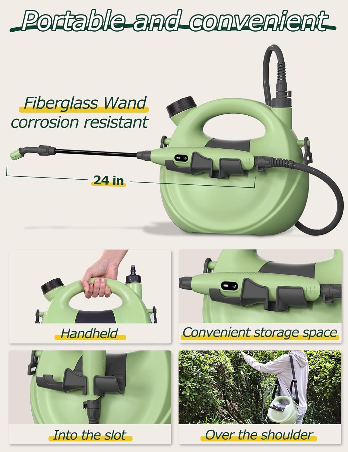 innhom Garden Sprayer Battery Powered Sprayer Electric Sprayers in Lawn and Garden with Adjustable Nozzle, 1.35 Gallon/5 L - Image 3