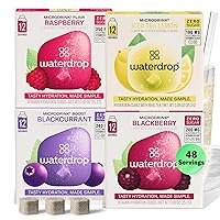 Vista 19 de Waterdrop Cubos de Hidratación con Vitamina C, Vitaminas B y Electrolitos, Paquete Variado de 3 Sabores de Té Helado con Electrolitos, Cubos