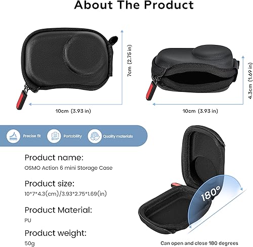 Miniatura 7 de STARTRC PHOTO Mini Osmo Action 6 Funda para DJI Bolsa de transporte compacta para DJI Osmo Action 6 Protección de lente Actividades al aire libre