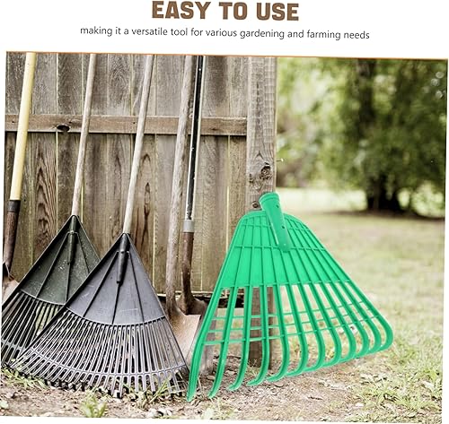 Miniatura 3 de Plastic Garden Hand Rake Head with Teeth for Lawn Leaf Collection Lightweight Replacement for Shrub Soil Cleaning and Farm Gardening Green