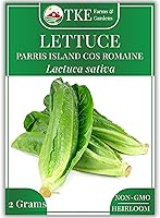 TKE Farms Parris Island Cos Romaine Lettuce Seeds - 2000+ Non-GMO Heirloom Seeds, High Germination, Easy Instructions for Fresh Homegrown Salads