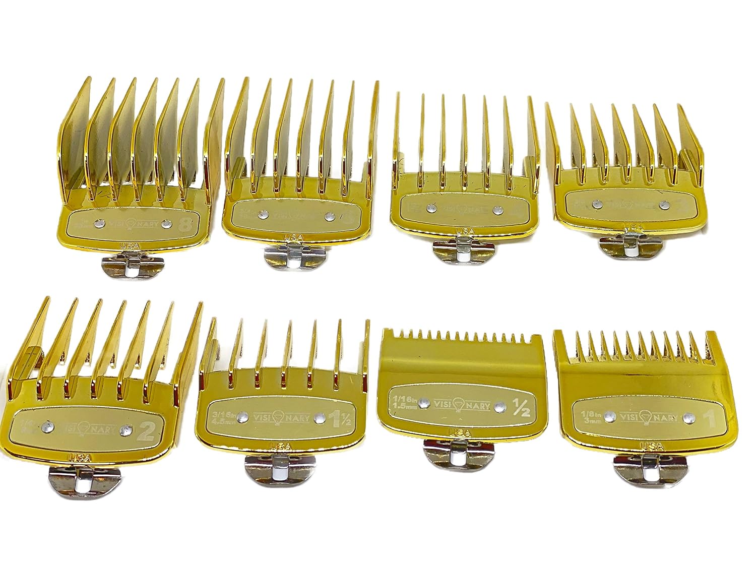Visionary Premium Gold Clipper Guards,1/2,1,1 1/2,2,3,4,6,8
