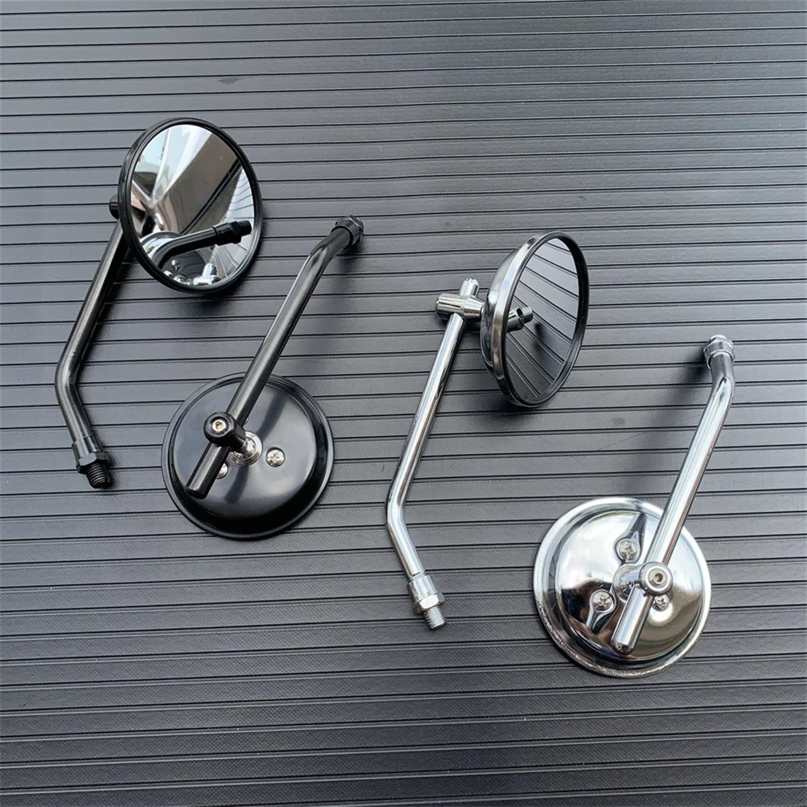 Espejos Moto Homologados Espejos Retrovisores Universales Redondos Retro Modificados Moto Para Cafe Racer Espejo Retrovisor Lateral Para Motocicleta Con Tornillos 10 Mm Geevorks(Chrome)