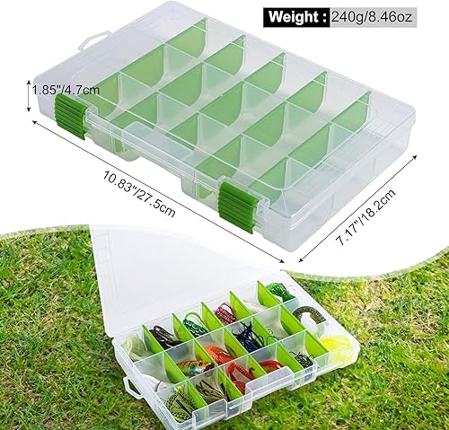 Miniatura 3 de Goture 4 cajas de aparejos de 3600 unidades, caja de aparejos de plástico, caja organizadora de almacenamiento de pesca de plástico con divisores