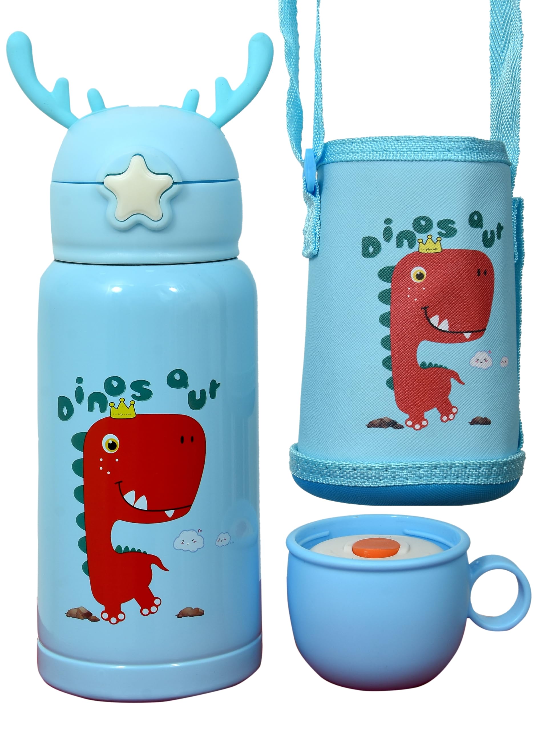 Nkyub Water Bottle for Kids 500ml, Kids Water Bottle, Sipper Bottle for Kids, Stainless Steel Water Bottle for Kids, Straw Bottle for Kids, Insulated Thermos Bottle (Blue) (B0CLY2PXVV) Amazon Price History, Amazon Price Tracker
