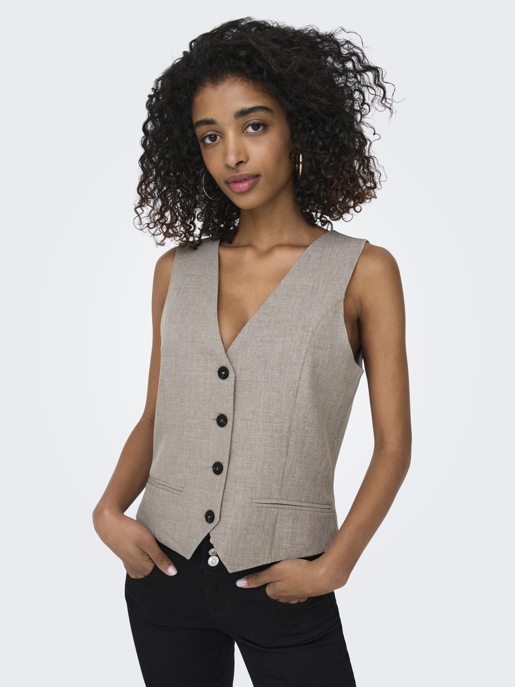 ONLY Onllinda S/L Mel Fitted Vest Cc Tlr Gilet Donna (Pacco da 1)