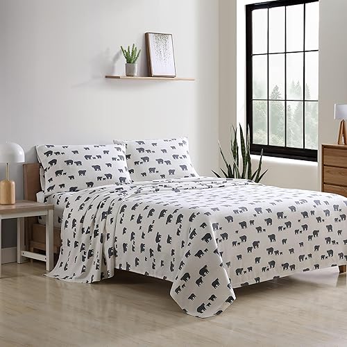 Vista 248 de Eddie Bauer - Full Sheets, Cotton Flannel Bedding Set, Brushed For Extra Softness, Cozy Home Decor (Dog Friends, Full)