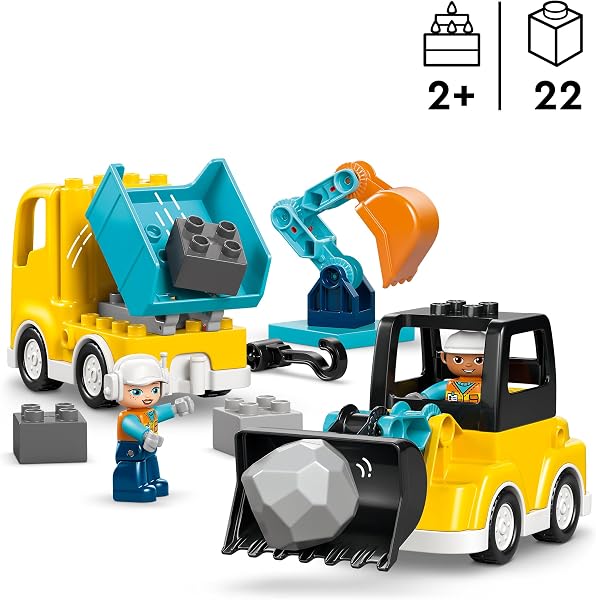 レゴ(LEGO) デュプロ 3 in 1 こうじげんばの車 おもちゃ 玩具 誕生日 プレゼント ブロック 知育 男の子 女の子 子供 1歳半 2歳 4歳 幼児 乗り物 車 ミニカー インテリア オシャレ 10475 - 2