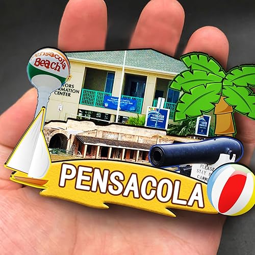 Miniatura 4 de Imán de madera de Pensacola de Estados Unidos 3D para nevera, recuerdos coleccionables, decoración hecha a mano, artesanías 2
