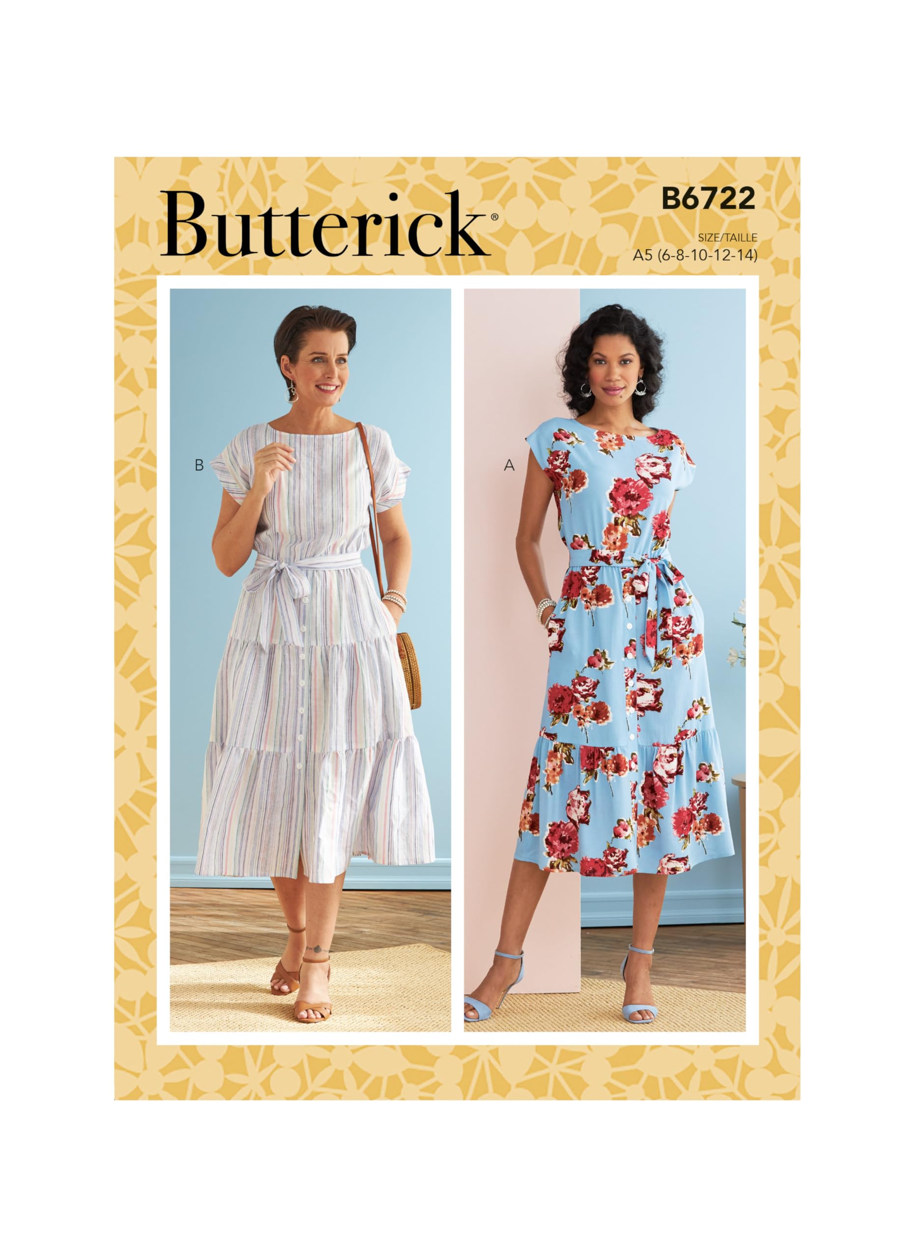 Butterick E5 (14-16-18-20-22) B6722e5 Misses' Dresses