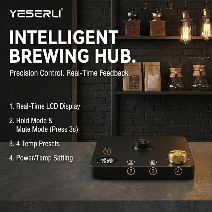 Tetera eléctrica con control de temperatura ±1℉, 1L, negro miniatura 5