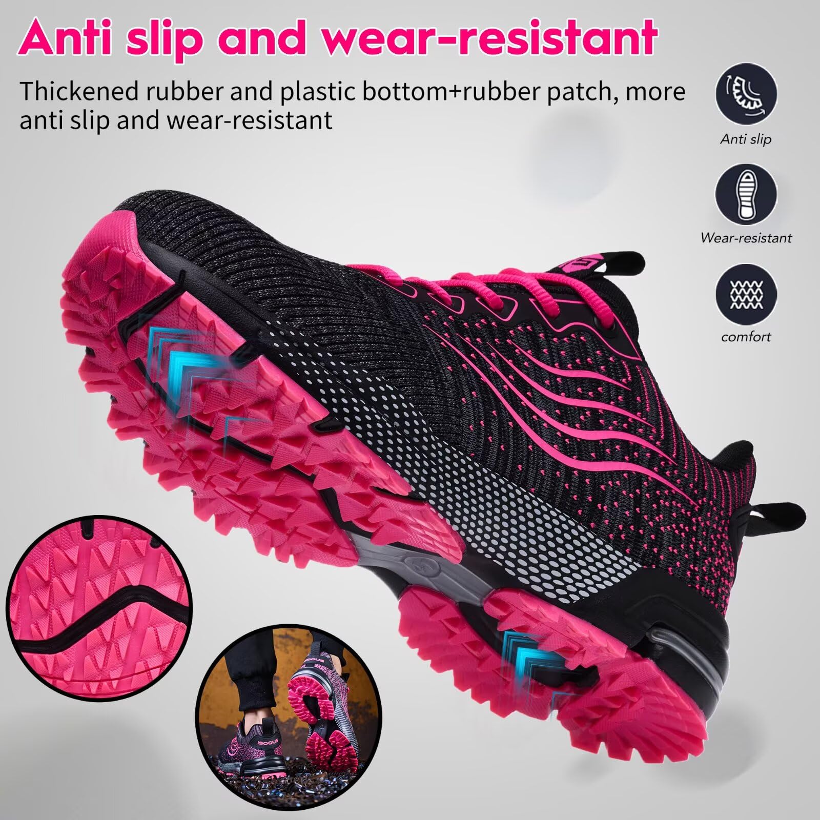 Scarpe Antinfortunistiche Uomo Donna Scarpe da Lavoro Leggere Traspiranti Scarpe da Cantiere con Punta in Acciaio