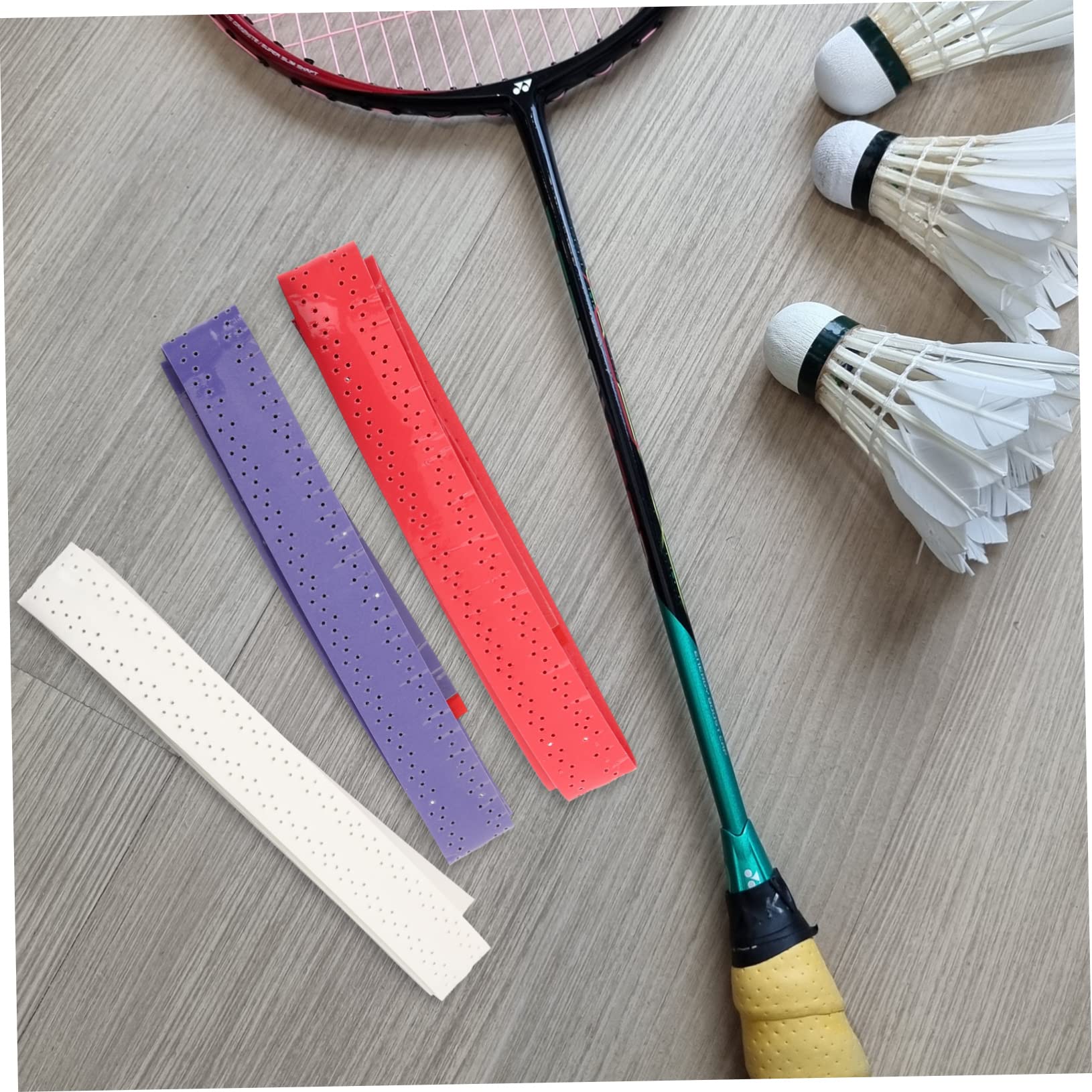 SUPVOX 5 Set Cinturino per Racchetta da Badminton Impugnature Navetta da Badminton Bandalette Racchette Tennis Cintura Avvolgente per Racchette Racchetta Sull'impugnatura Eva 5 Pezzi * 5